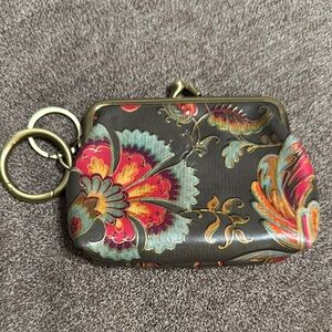 Patricia Nash kiss lock leather coin purse